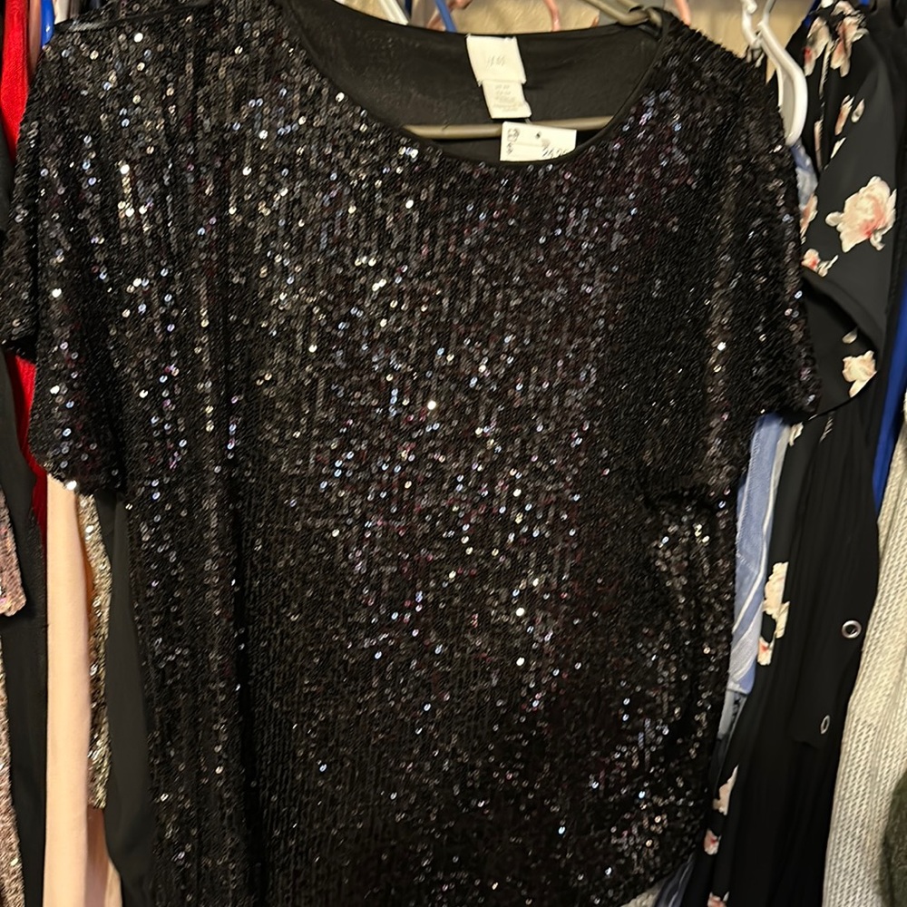 H&M Black sequin top